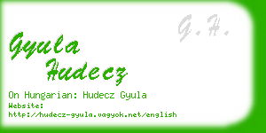 gyula hudecz business card